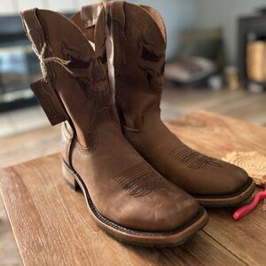 DOUBLE H MEN'S 12” STOCKMAN ICE ROPER WESTERN BOOTS -
BROAD SQUARE TOE